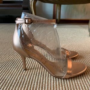 NEW sz 8 Sam Edelman Rose Gold Ankle Strap Heel
